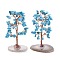 Natural Turquoise Chips & Agate Pedestal Display Decorations, Tree of Life Healing Stone Tree, for Reiki Healing Crystals Chakra Balancing, Cadmium Free & Lead Free, 59~70x47~65x100~114mm