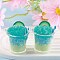 Luminous Resin Pendants, Ice Fruit Drink Charms, Imitation Food, Glow in Dark, Turquoise, 35x44mm