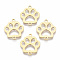 201 Stainless Steel Links connectors, Laser Cut, Bear Paw, Golden, 18.5x16x1mm, Hole: 1.5mm
