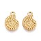 304 Stainless Steel Conch Shaped Charms, Ion Plating(IP), Real 18K Gold Plated, 14x9.5x2mm, Hole: 1.6mm