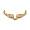 PVD Vacuum Plating 304 Stainless Steel Connector Charms, Angel Wing Links, with Jump Rings, Golden, 15x35x3mm, Hole: 3mm