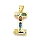 Brass Micro Pave Clear Cubic Zirconia Pendants, with Jump Ring, Lead Free and Cadmium Free, Long-Lasting Plated, Rack Plating, Letter Charms, Real 18K Gold Plated, Letter I, 19~21x9.5~20x2.7mm, jump ring: 5x1mm, 3mm inner diameter.