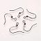 Brass French Earring Hooks, Flat Earring Hooks, with Beads and Horizontal Loop, Lead Free, Gunmetal, 15mm, Hole: 2mm
