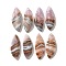 Natural Amethyst Lace Agate Pendants, Leaf, 38x14x5~6.5mm, Hole: 1.6mm