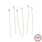 925 Sterling Silver Flat Head Pins, Silver, 22 Gauge, 40x0.6mm, Head: 2mm