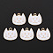 Alloy Enamel Pendants, Cadmium Free & Lead Free, Light Gold, Cat, White, 16x17x1.5mm, Hole: 1.6mm