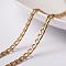 304 Stainless Steel Curb Chains, Unwelded, with Spool, Faceted, Golden, 5x3x0.8mm, about 82.02 Feet(25m)/roll