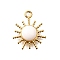 Synthetic Gemstone Pendants, 304 Stainless Steel Sun Charms, Golden, 19x16x5mm, Hole: 2mm