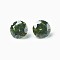 Cubic Zirconia Pointed Back Cabochons, Diamond, Faceted, Olive Drab, 5x3mm