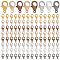 800Pcs 8 Colors Zinc Alloy Lobster Claw Clasps, Parrot Trigger Clasps, Jewelry Making Findings, Mixed Color, 10x6mm, Hole: 1mm, 100pcs/color