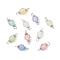 Frosted Transparent Acrylic Round Links Connector Charms, with Alloy & Brass Findings, Antique Silver & Platinum, Mixed Color, 18x7.5mm, Hole: 1.8mm & 2.5mm
