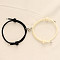 Alloy Heart-shaped Magnetic Braided Rope Bracelets for Couple Girlfriends, Mixed Color, 5-1/2~10-1/4 inch(14~26cm)