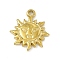 304 Stainless Steel Pendants, Sun with Human Face Charm, Golden, 17.5x15x2.5mm, Hole: 1.6mm