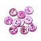 Freshwater Shell Buttons, 2-Hole, Flat Round, Orchid, 15x1~2mm, Hole: 1.5~2mm