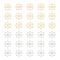30Pcs 2 Colors 304 Stainless Steel Charms, Flower, Golden & Stainless Steel Color, 15.5x1mm, Hole: 5x2mm, 15pcs/color