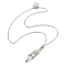 Tarnish Resistant 304 Stainless Steel Cable Chain Macrame Pouch Empty Stone Holder for Pendant Necklaces Making, with Lobster Claw Clasp & Chain Extender, Stainless Steel Color, 19-3/8 inch(49.1cm), Pouch: 51mm