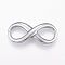 Tarnish Resistant 304 Stainless Steel Links connectors, Infinity, Stainless Steel Color, 39.5x18x4mm, Hole: 10x13mm