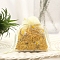 Organza Flower Printed Jewellery Storage Pouches, Wedding Favour Party Mesh Drawstring Gift Bags, Rectangle, Champagne Yellow, 14x10cm