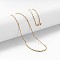 Brass Chain Necklaces, Snake Chain, with Lobster Clasps, Golden, 23.9 inch