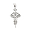 Non-Tarnish 201 Stainless Steel Pendants, Laser Cut, Lotus Charm, Stainless Steel Color, 49.5x25x1.5mm, Hole: 8.5x4.5mm