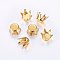 201 Stainless Steel Rhinestone Claw Settings, Golden, 8x6mm, Tray: 7.5mm