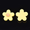 Handmade Polymer Clay Cabochons, Flower, Gold, 24x24x8.5mm