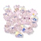 100Pcs Electroplate Glass Beads, AB Color Plated, Bear, Misty Rose, 9.5x8.5x3.5mm, Hole: 1mm