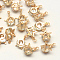 Star Alloy Charms, with Cubic Zirconia, Light Gold, 14x10x6mm, Hole: 1mm