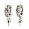 Brass Micro Pave Clear Cubic Zirconia Pendant Bail, Cadmium Free & Nickel Free & Lead Free, Platinum, 15mm