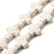 Natural Lava Rock Beads Strands, Cross, Dyed, Floral White, 18x13x6mm, Hole: 1.5mm, about 23pcs/strand, 16.14''(41cm)