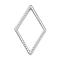 304 Stainless Steel Textured Rhombus Linking Rings, Stainless Steel Color, 30x18x1.4mm, Inner Diameter: 14.5x23mm