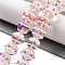 Glass with Enamel Beads Strands, Hand Drawn Beads, Round, Dark Orange, 12mm, Hole: 1.5mm, about 30pcs/strand, 13.58''(34.5cm)