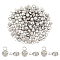 100Pcs 304 Stainless Steel Pendant Rhinestone Settings, Flat Round, Stainless Steel Color, 7x4x2.5mm, Hole: 1.6mm