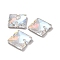Square Shape Sew on Rhinestone, K5 Glass Rhinestone, 2-Hole Link, Plated Flat Back, Sewing Craft Decoration, Light Crystal AB, 14x14x5mm, Hole: 1mm