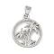 Brass Pendants, Coconut Tree, Platinum, 20x17x3mm, Hole: 3.5x4mm