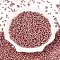 8/0 Glass Seed Beads, Metallic Colours Style, Round, Indian Red, 8/0, 3mm, Hole: 1mm, about 1111pcs/50g