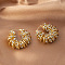Multilayer Ring Brass Micro Pave Clear Cubic Zirconia Hoop Earrings, Golden, 30mm