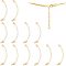 SUPERFINDINGS 14Pcs Brass Chain Extender 18K Gold Plated Necklace Extender Chain Tail Extender Chain with Lobster Claw Clasps and Heart Charm for Bracelet Necklace Jewelry Making Crafts