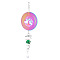 Stainless Steel 3D Wind Spinners, Glass Teardrop Charm Wind Chime for Outdoor Yard Garden Patio Hanging Decoration, Tree of Life, 300x100mm