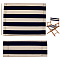 Cloth Chair Replacement, with 2 Wood Sticks, for Director Chair, Makeup Chair Seat and Back, Midnight Blue, 195~420x530x2.5mm