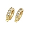 Brass Cubic Zirconia Fold Over Clasps, Cadmium Free & Nickel Free & Lead Free, Ring, Real 18K Gold Plated, 18x15x3.5mm, Hole: 1.5mm
