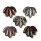 Natural Indian Agate Carved Pendants, Leaf Charms, 43~44x49~50x7~7.5mm, Hole: 1.4mm