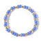 Glass Seed Beads Finger Rings for Women, Cornflower Blue