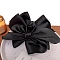 Cloth and Plastic Claw Hair Clips, Bowknot, Hair Accessories for Women Girls, Black, 130mm