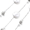 Handmade 304 Stainless Steel Chains, with Polymer Rhinestone & ABS Imitation Pearl, Soldered, Flat Round, with Spool, Stainless Steel Color, 10x3.5mm, about 16.40 Feet(5m)/Roll