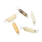 Natural Jade Connector Charms, with Platinum Tone Eco-Friendly Brass Wire Double Loops, Column, 23~24x4mm, Hole: 2~2.6mm 