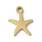 304 Stainless Steel Pendants, Starfish Charms, Real 18K Gold Plated, 9.5x8x1mm, Hole: 1.2mm