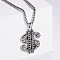Stainless Steel Dollar Sign Pendant Necklaces for Men, Stainless Steel Color