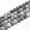 Natural Hawk's Eye Beads Strands, Eagle Eye Stone, Round, 8~9mm, Hole: 1mm, about 45~48pcs/strand, 15.7 inch