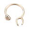 Brass Open Cuff Ring Cadmium Free & Nickel Free & Lead Free, Real 18K Gold Plated, US Size 5 1/4(15.9mm)